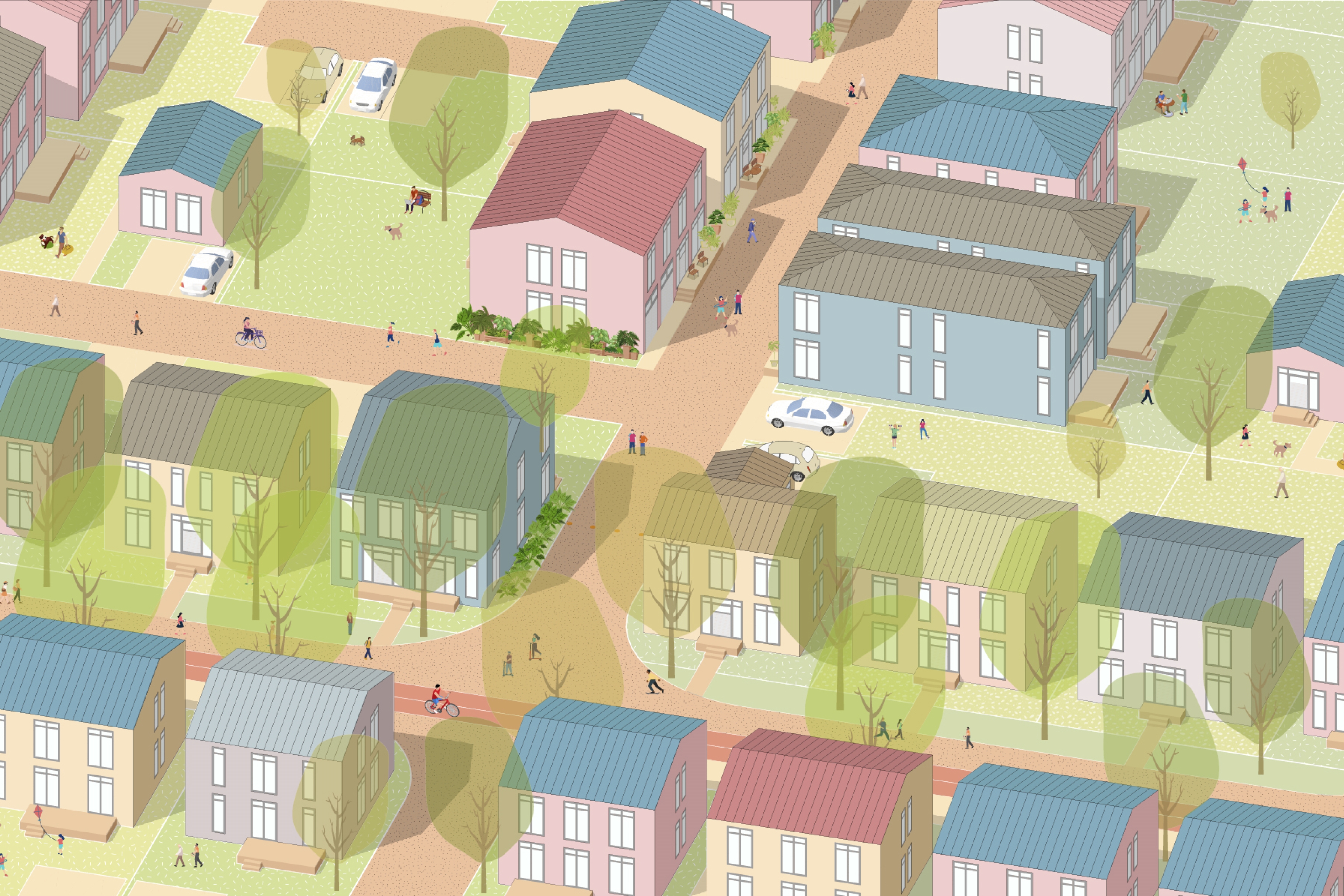 Isometric drawing of a subdivilage development.