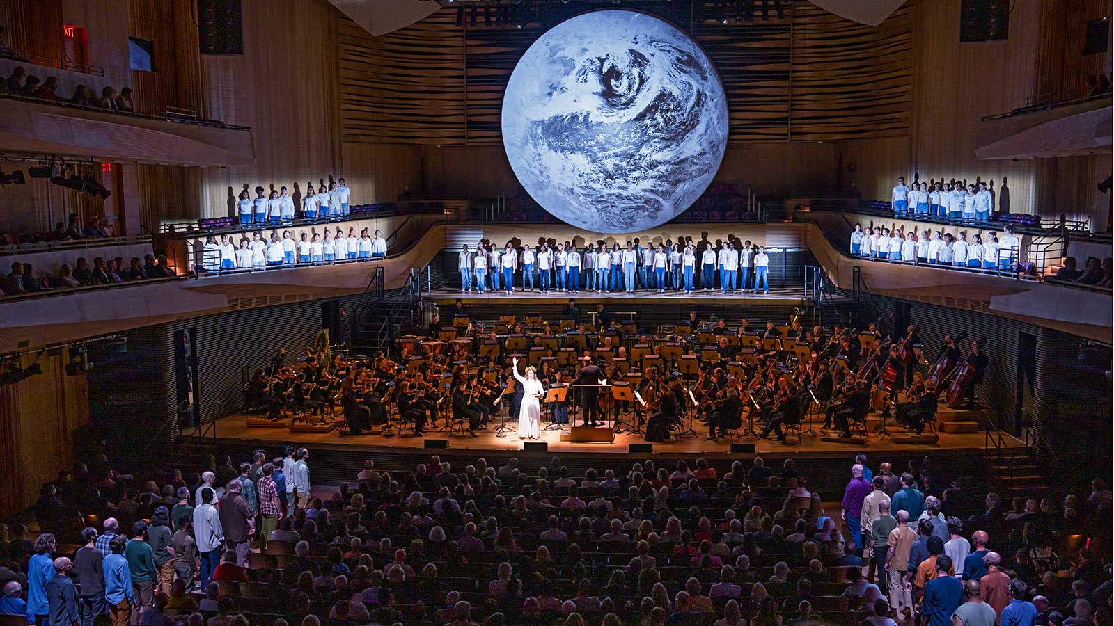 Interior view of the stage of the David Geffen Hall, Lincoln Center